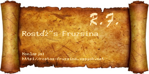 Rostás Fruzsina névjegykártya